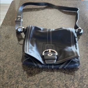 Black Leather Coach Crossbody Bag
